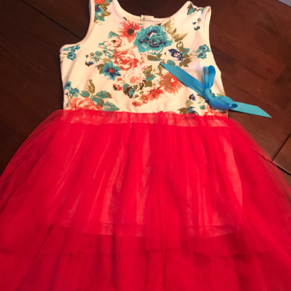 Floral Dress w/ Tulle Skirt.